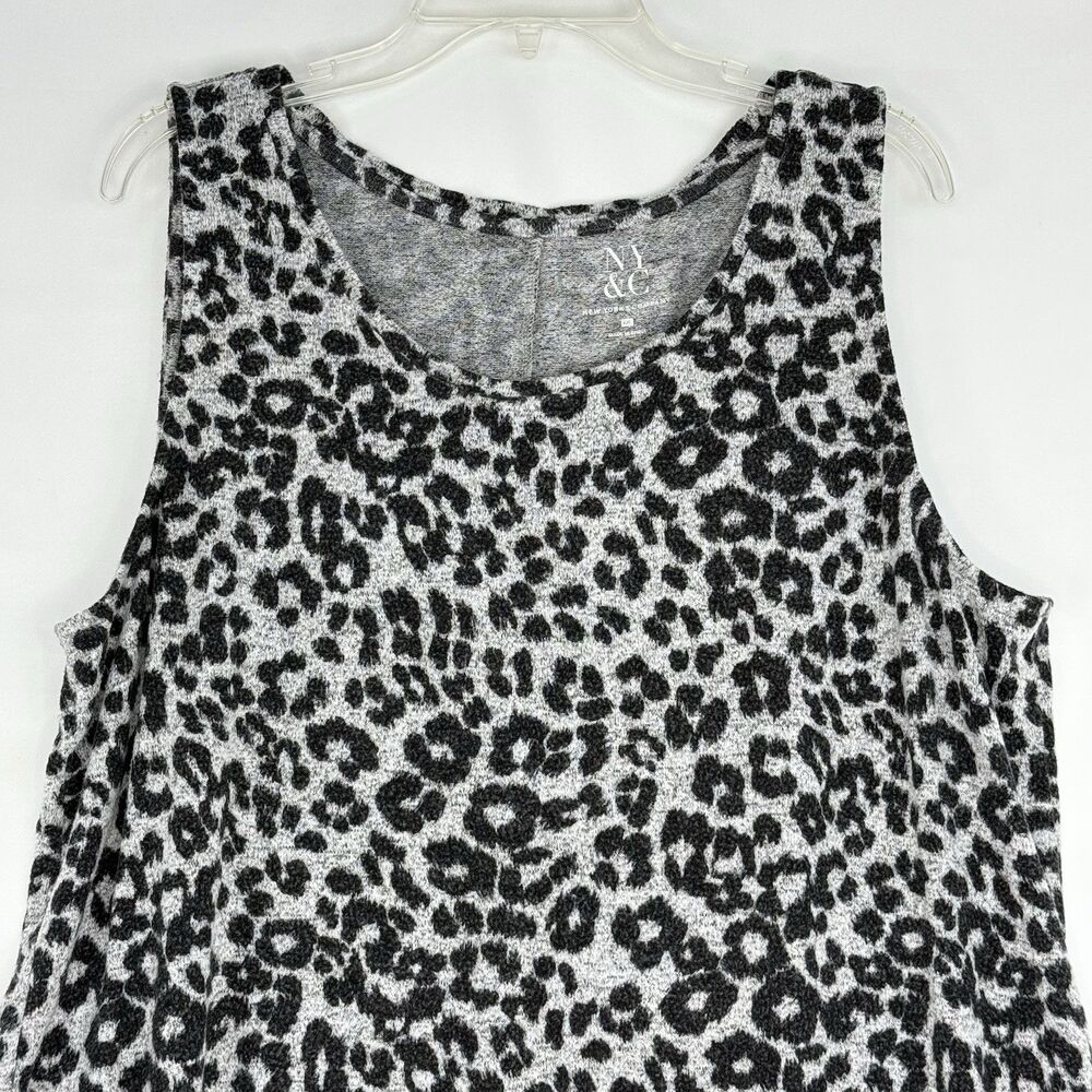 New York & Company Knit Animal Print Tank Top Women’s Size 2XL Grey - Picture 2 of 10